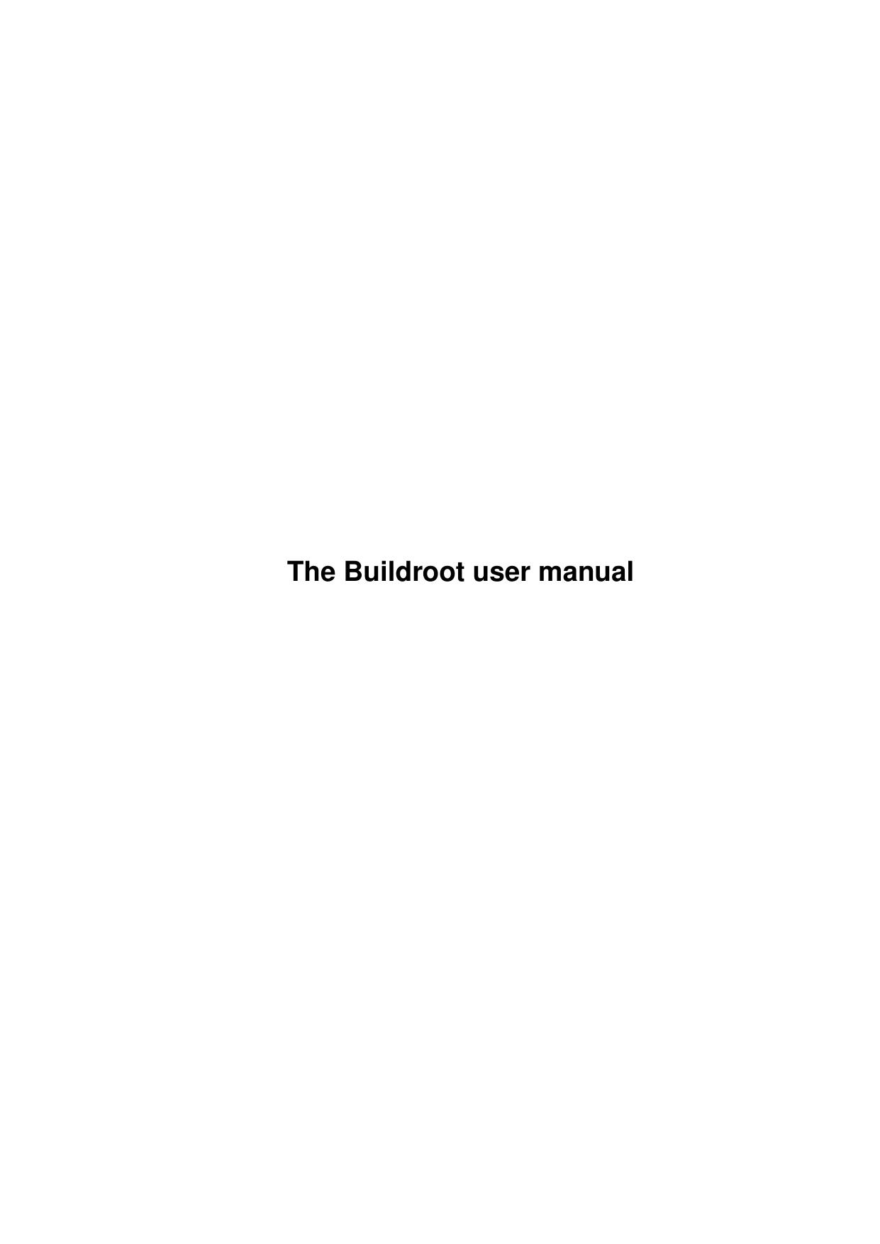 The Buildroot user manual